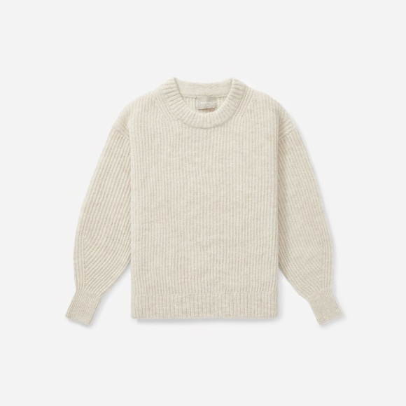 Everlane Sweaters - Everlane The Alpaca Crew in Off White/Grey